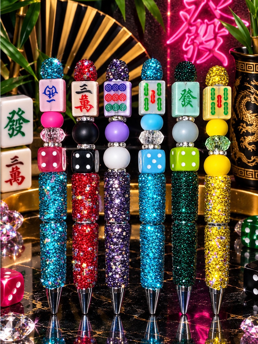 Mahjong handcrafted pens